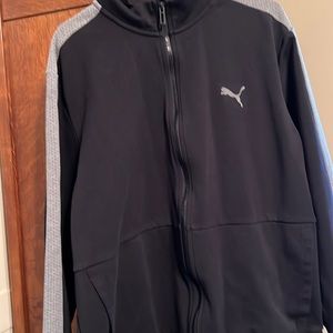 Puma Zip Down Jacket. Size 2XL. Color Grey and Black.